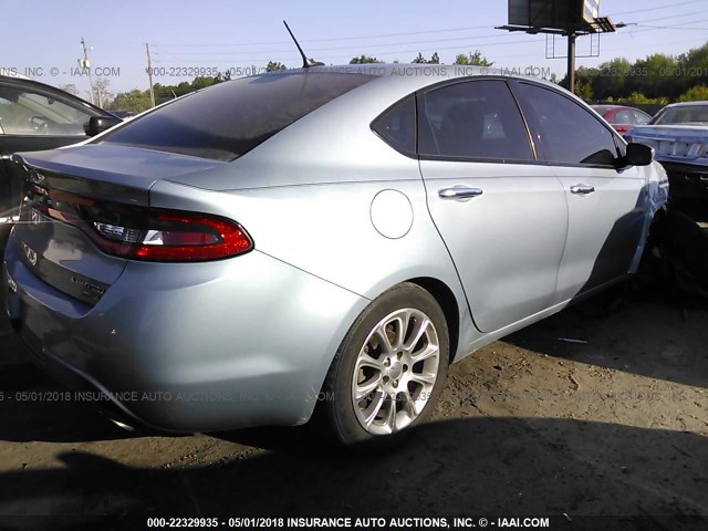 1C3CDFCH1DD307847 - 2013 DODGE DART LIMITED/R/T Light Blue photo 4