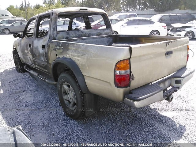 5TEGN92NX2Z005688 - 2002 TOYOTA TACOMA DOUBLE CAB PRERUNNER GOLD photo 3