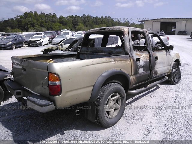 5TEGN92NX2Z005688 - 2002 TOYOTA TACOMA DOUBLE CAB PRERUNNER GOLD photo 4
