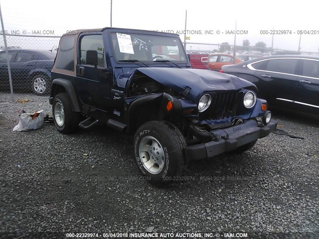 1J4FA49S51P362122 - 2001 JEEP WRANGLER / TJ SPORT BLUE photo 1