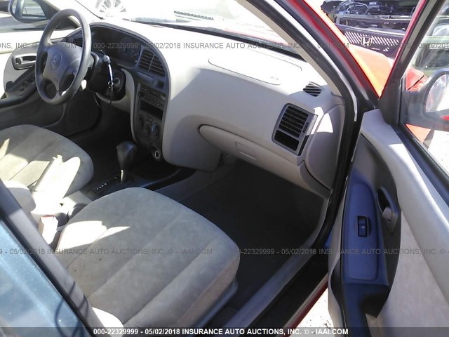 KMHDN45D63U600729 - 2003 HYUNDAI ELANTRA GLS/GT RED photo 5