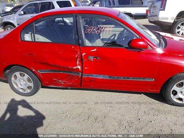 KMHDN45D63U600729 - 2003 HYUNDAI ELANTRA GLS/GT RED photo 6