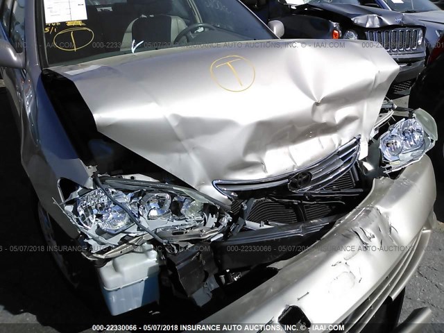 4T1BF30K05U603150 - 2005 TOYOTA CAMRY LE/XLE/SE ოქროსფერი ფოტო 6