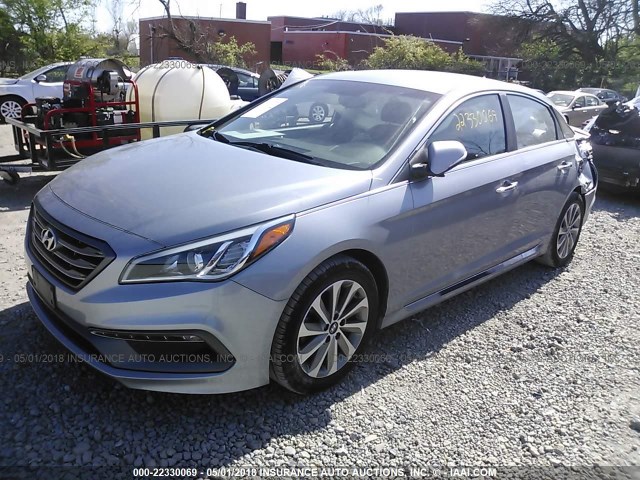 5NPE34AF2FH250407 - 2015 HYUNDAI SONATA SPORT/LIMITED SILVER photo 2