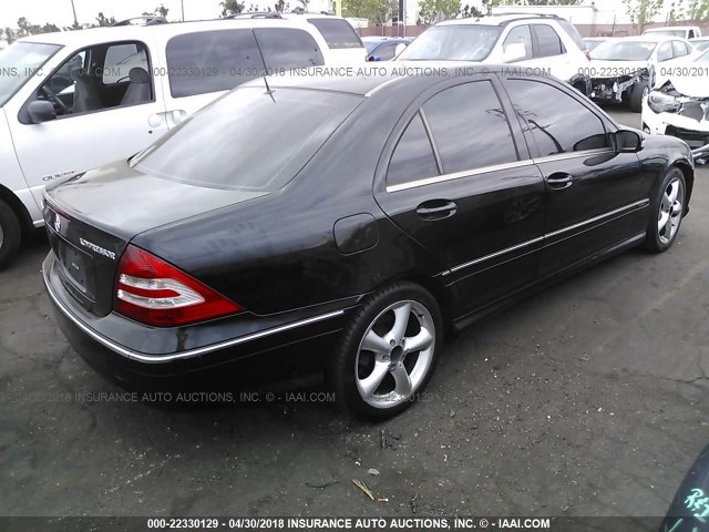 WDBRF40J95A735212 - 2005 MERCEDES-BENZ C 230K SPORT SEDAN BLACK photo 4