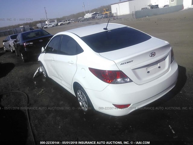 KMHCT4AE3CU119773 - 2012 HYUNDAI ACCENT GLS/GS WHITE photo 3