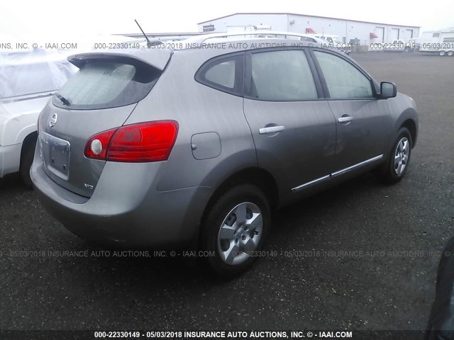 JN8AS5MV3EW714974 - 2014 NISSAN ROGUE SELECT S GRAY photo 4