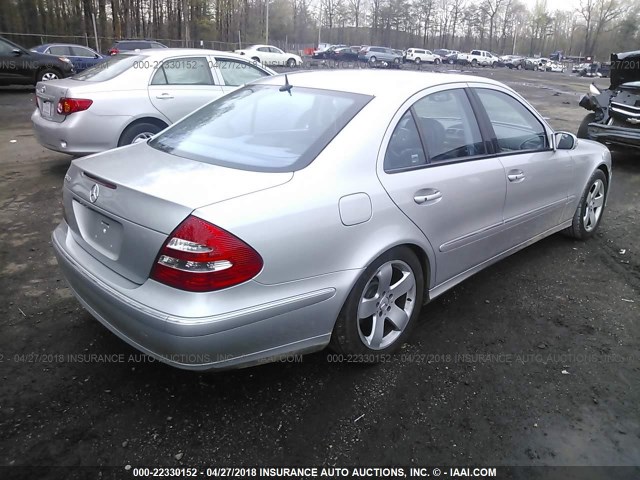 WDBUF70J04A494182 - 2004 MERCEDES-BENZ E 500 SILVER photo 4