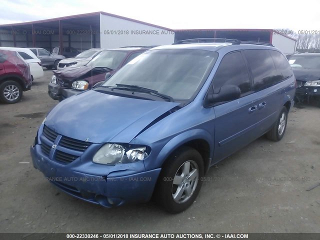 2D4GP44L37R229152 - 2007 DODGE GRAND CARAVAN SXT BLUE photo 2