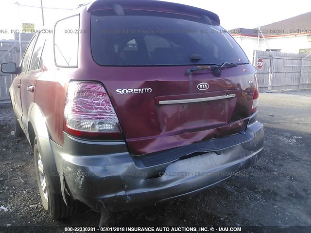 KNDJD733255387975 - 2005 KIA SORENTO EX/LX RED photo 6