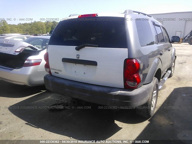 1D4HB38N26F120485 - 2006 DODGE DURANGO SXT GRAY photo 4