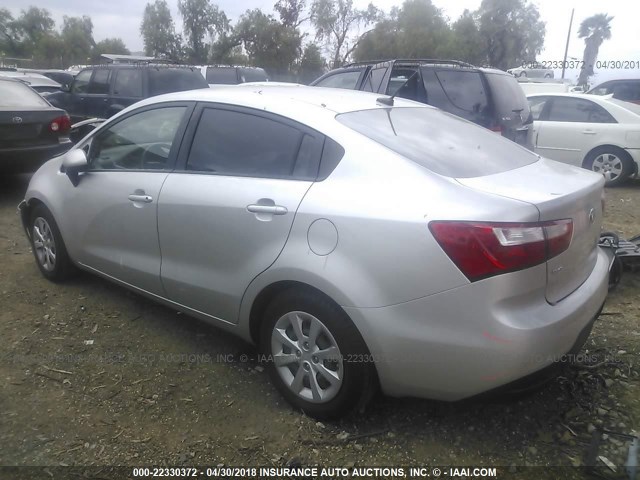 KNADM4A36D6212228 - 2013 KIA RIO LX SILVER photo 3