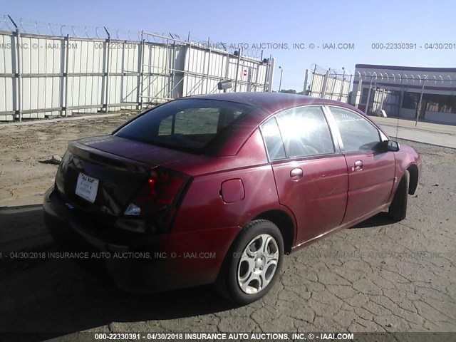 1G8AJ52F55Z102665 - 2005 SATURN ION LEVEL 2 RED photo 4