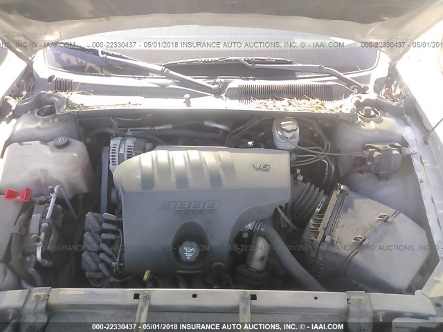 1G4HP52K544154708 - 2004 BUICK LESABRE CUSTOM SILVER photo 10