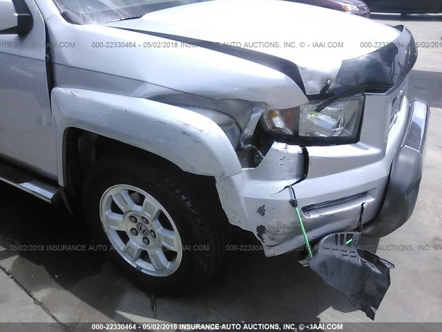 2HJYK16568H514475 - 2008 HONDA RIDGELINE RTL SILVER photo 6