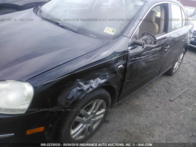 3VWEF81K77M197272 - 2007 VOLKSWAGEN JETTA WOLFSBURG 黑色 照片 6