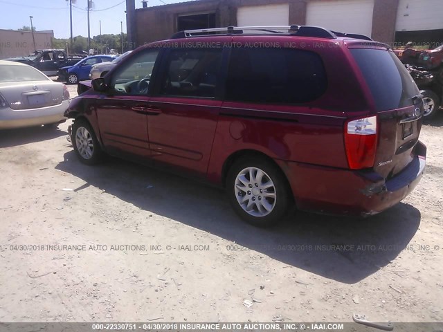 KNDMB233476173878 - 2007 KIA SEDONA EX/LX RED photo 3