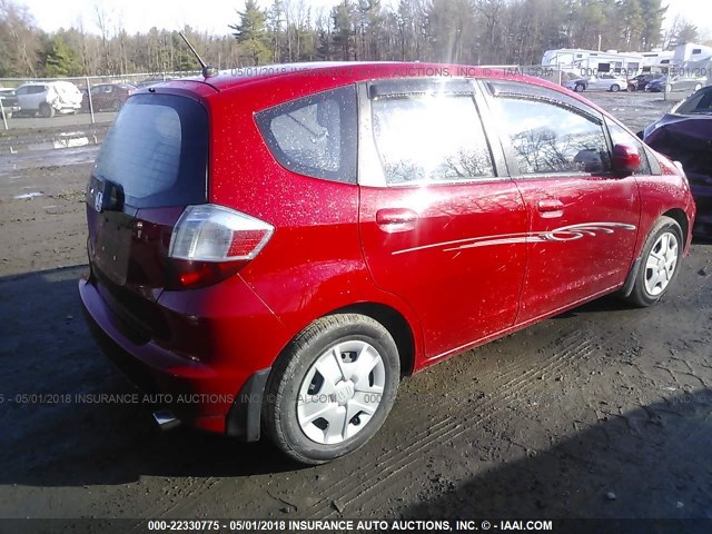 JHMGE8H32DC058076 - 2013 HONDA FIT RED photo 4