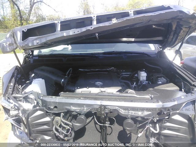 5TFAY5F15JX722230 - 2018 TOYOTA TUNDRA CREWMAX 1794/PLATINUM 灰色 照片 10