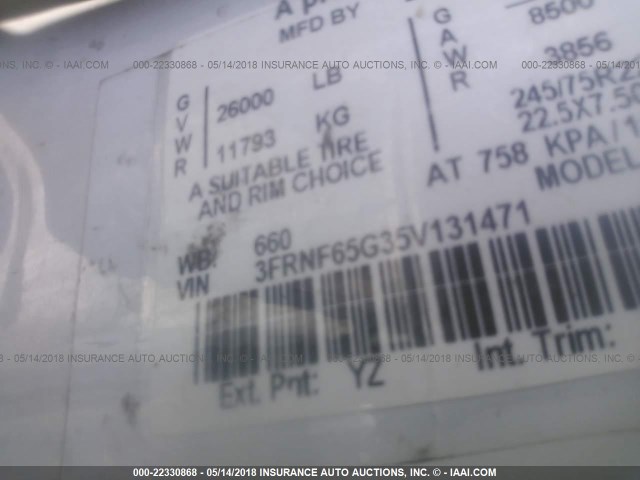 3FRNF65G35V131471 - 2005 FORD F650 SUPER DUTY Unknown photo 10