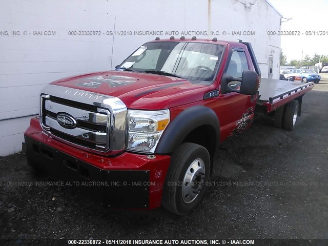 1FDUF5HT0EEA62709 - 2014 FORD F550 SUPER DUTY RED photo 2