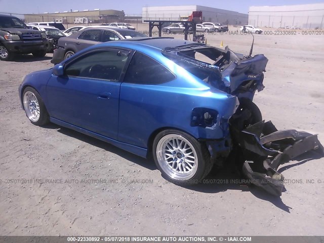 JH4DC53026S018531 - 2006 ACURA RSX TYPE-S BLUE photo 3