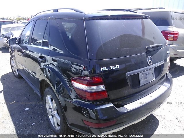 4JGBB8GB9BA725937 - 2011 MERCEDES-BENZ ML 350 4MATIC BLACK photo 3