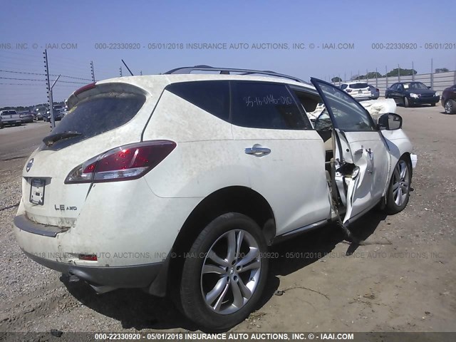 JN8AZ1MW8BW169833 - 2011 NISSAN MURANO S/SL/LE WHITE photo 4