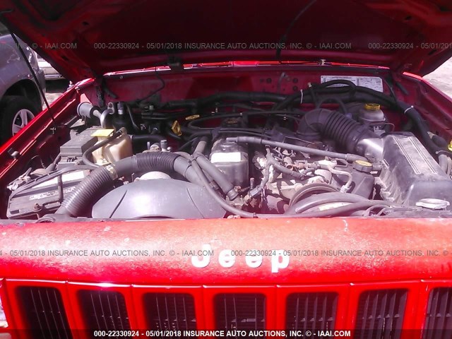 1J4FF58S6YL211462 - 2000 JEEP CHEROKEE CLASSIC RED photo 10