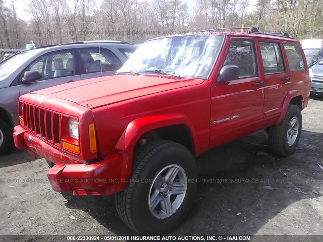 1J4FF58S6YL211462 - 2000 JEEP CHEROKEE CLASSIC RED photo 2