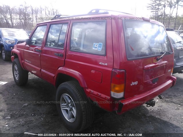 1J4FF58S6YL211462 - 2000 JEEP CHEROKEE CLASSIC RED photo 3