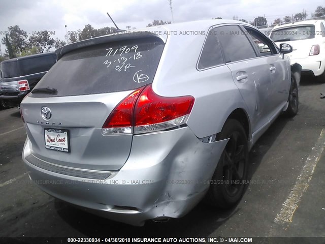 4T3ZK3BB4BU045183 - 2011 TOYOTA VENZA SILVER photo 4