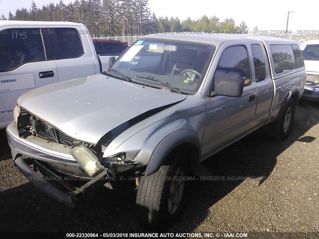 5TESN92N82Z898177 - 2002 TOYOTA TACOMA XTRACAB PRERUNNER SILVER photo 2