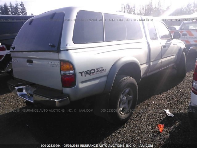 5TESN92N82Z898177 - 2002 TOYOTA TACOMA XTRACAB PRERUNNER SILVER photo 4