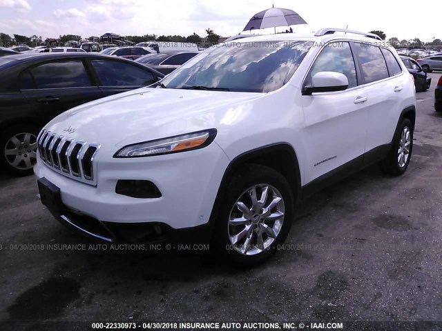 1C4PJLDS0EW205413 - 2014 JEEP CHEROKEE LIMITED WHITE photo 2