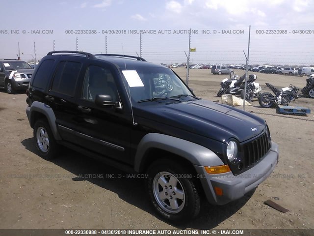 1J4GL48K86W117411 - 2006 JEEP LIBERTY SPORT BLACK photo 1