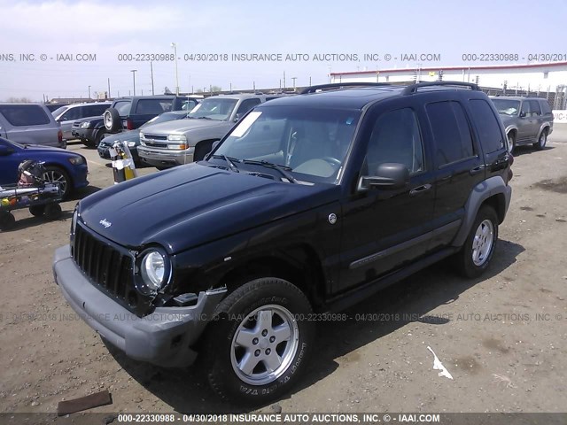 1J4GL48K86W117411 - 2006 JEEP LIBERTY SPORT BLACK photo 2