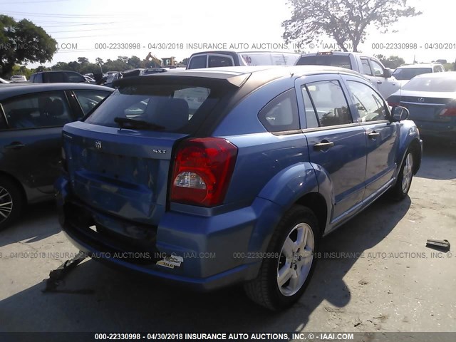 1B3HB48B97D314471 - 2007 DODGE CALIBER SXT BLUE photo 4