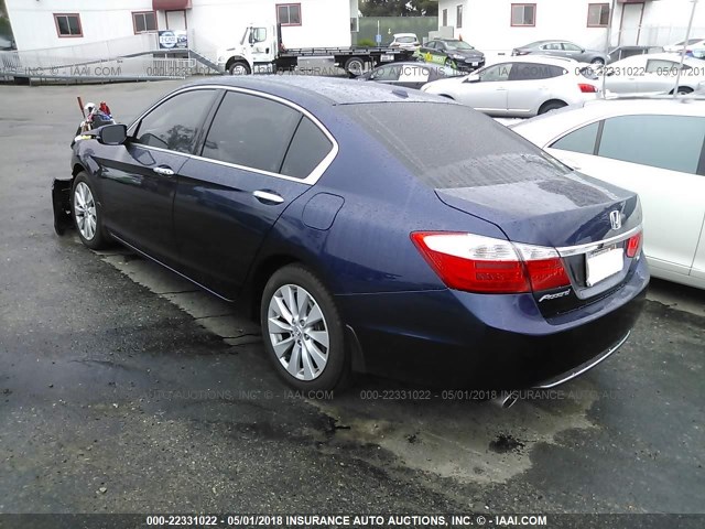 1HGCR3F84FA000346 - 2015 HONDA ACCORD EXL Dark Blue photo 3