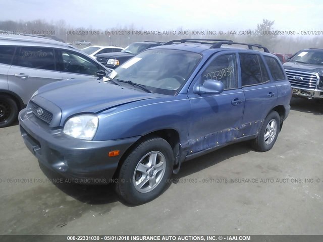 KM8SC83D61U054180 - 2001 HYUNDAI SANTA FE GLS/LX Light Blue photo 2