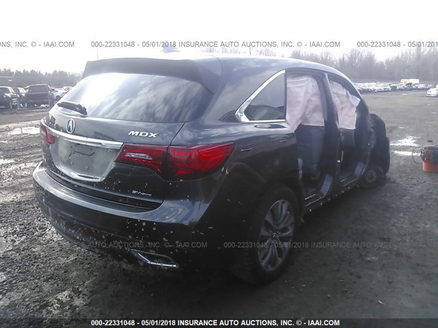 5FRYD4H47EB024521 - 2014 ACURA MDX TECHNOLOGY GRAY photo 4