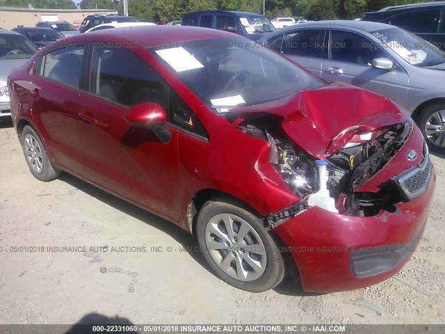 KNADN4A3XD6149633 - 2013 KIA RIO EX/SX RED photo 1