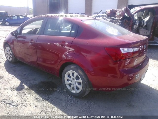 KNADN4A3XD6149633 - 2013 KIA RIO EX/SX RED photo 3