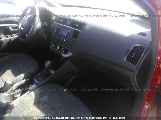 KNADN4A3XD6149633 - 2013 KIA RIO EX/SX RED photo 5