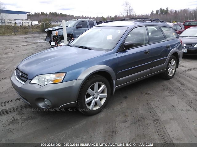 4S4BP61C266322320 - 2006 SUBARU LEGACY OUTBACK 2.5I BLUE photo 2