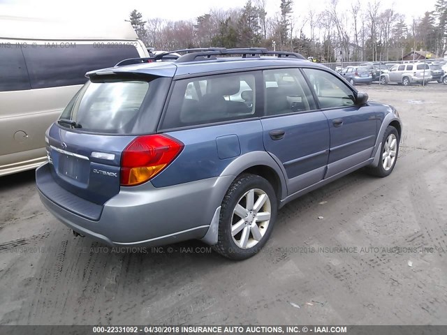 4S4BP61C266322320 - 2006 SUBARU LEGACY OUTBACK 2.5I BLUE photo 4