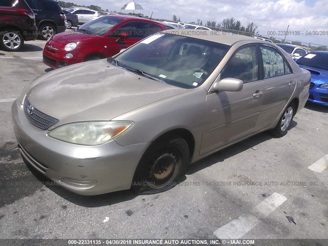4T1BE32K73U142901 - 2003 TOYOTA CAMRY LE/XLE/SE Бежевый фото 2