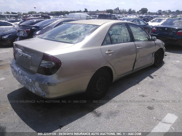 4T1BE32K73U142901 - 2003 TOYOTA CAMRY LE/XLE/SE Бежевый фото 4