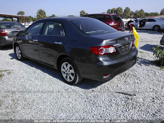 2T1BU4EE9DC995401 - 2013 TOYOTA COROLLA S/LE GRAY photo 3