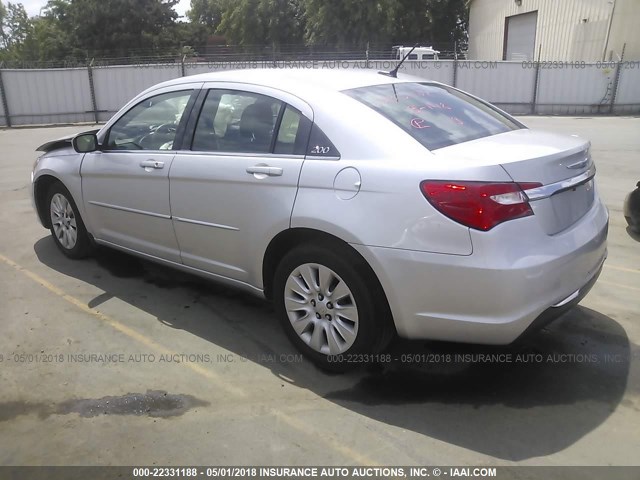 1C3CCBAB2CN212782 - 2012 CHRYSLER 200 LX SILVER photo 3